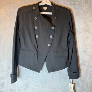 Converse One Star Black Military Jacket Womens Cropped Double Breasted NWT